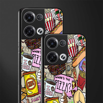 tasty food collage back phone cover | glass case for oppo reno 8