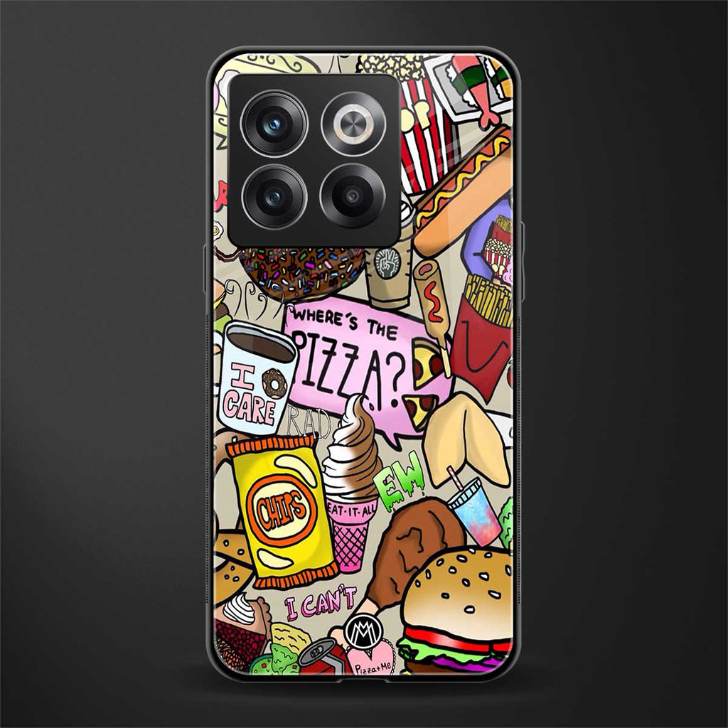 tasty food collage back phone cover | glass case for oneplus 10t