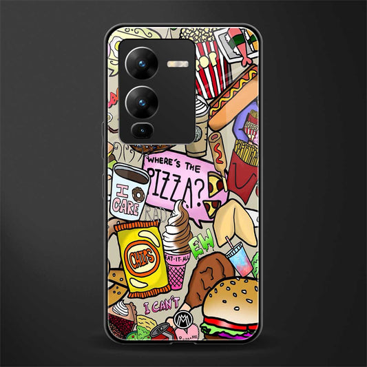 tasty food collage back phone cover | glass case for vivo v25 pro 5g