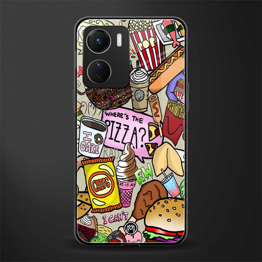 tasty food collage back phone cover | glass case for vivo y16