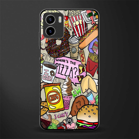 tasty food collage back phone cover | glass case for vivo y15c