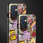 tasty food collage back phone cover | glass case for oneplus 9