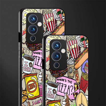 tasty food collage back phone cover | glass case for oneplus 9