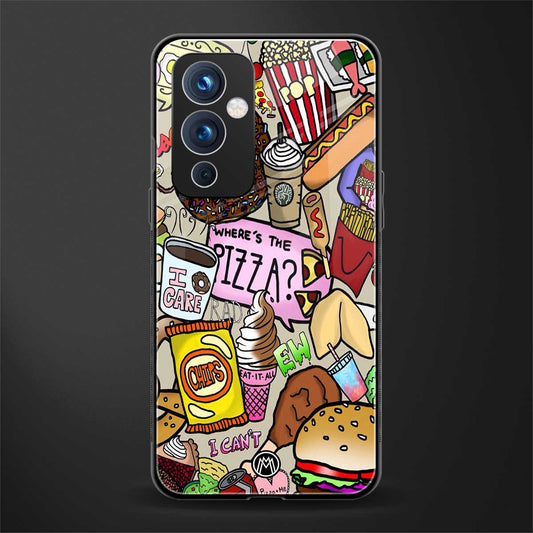 tasty food collage back phone cover | glass case for oneplus 9