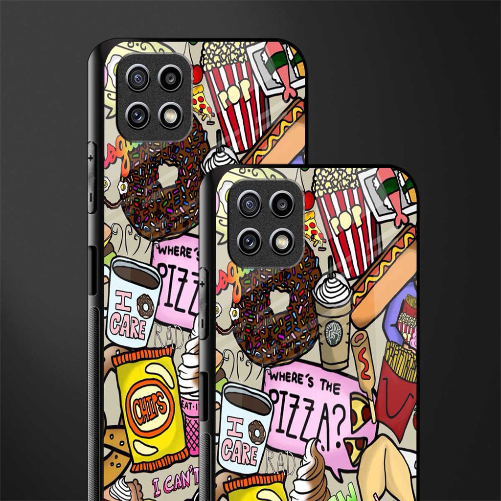 tasty food collage back phone cover | glass case for samsung galaxy f42