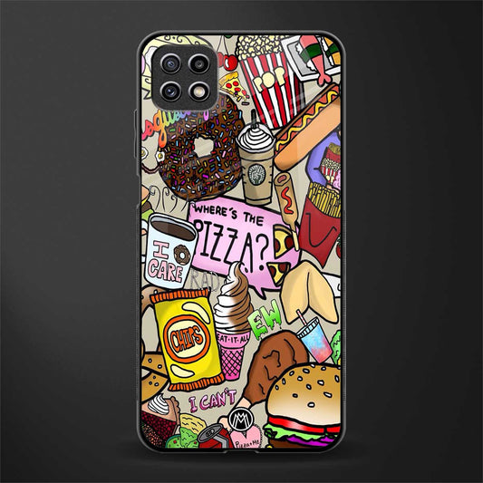 tasty food collage back phone cover | glass case for samsung galaxy f42
