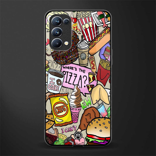 tasty food collage back phone cover | glass case for oppo reno 5