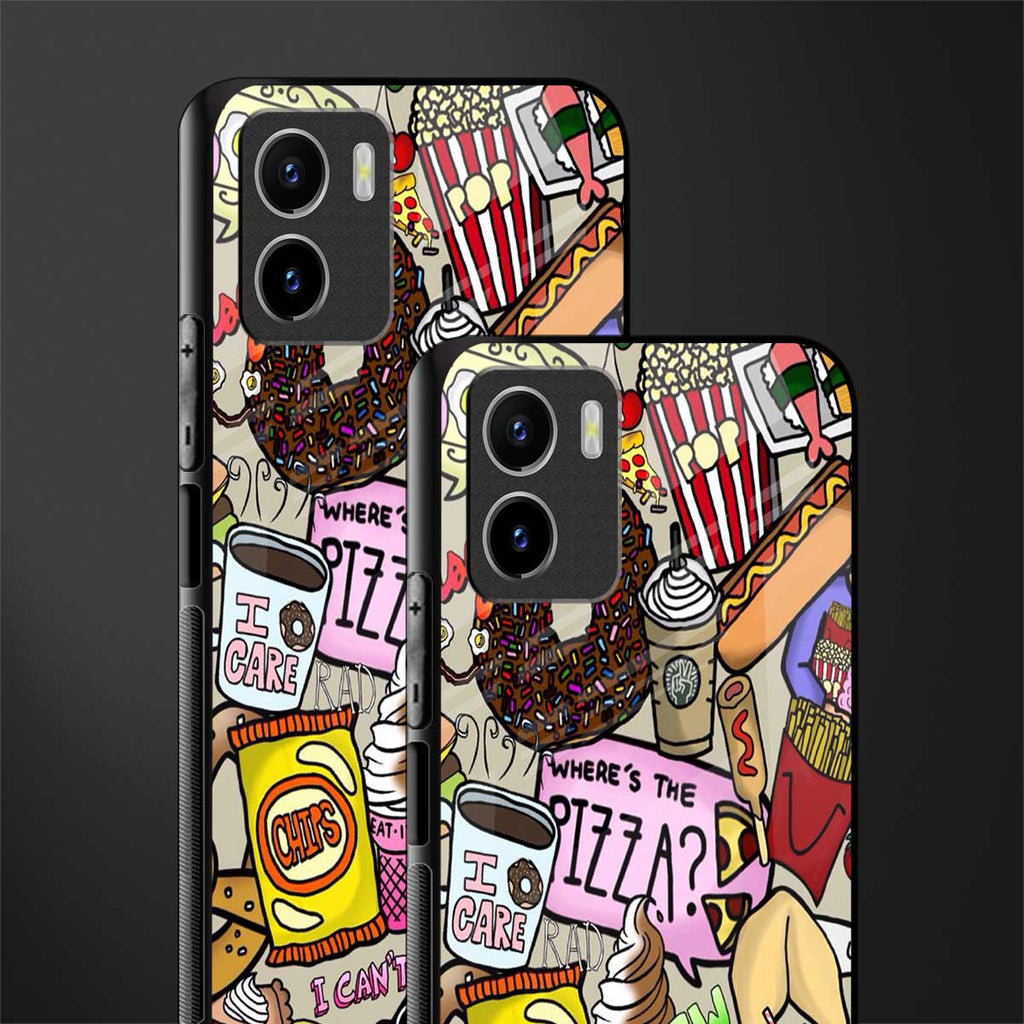 tasty food collage back phone cover | glass case for vivo y72