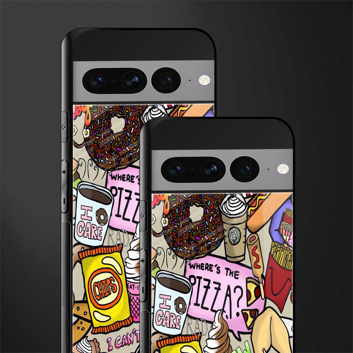tasty food collage back phone cover | glass case for google pixel 7 pro