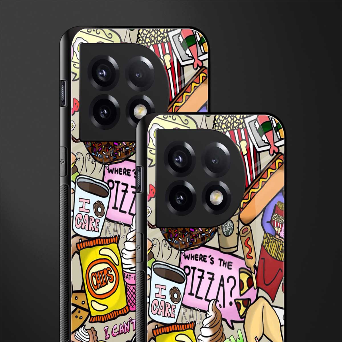 tasty food collage back phone cover | glass case for oneplus 11