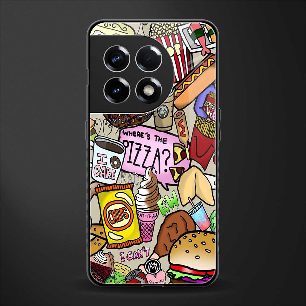 tasty food collage back phone cover | glass case for oneplus 11r