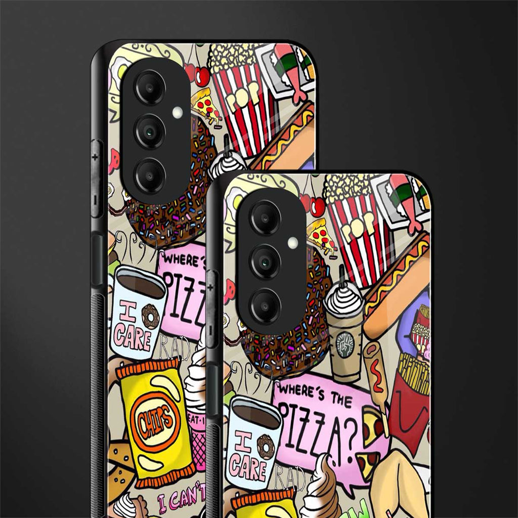tasty food collage back phone cover | glass case for samsung galaxy a14 5g