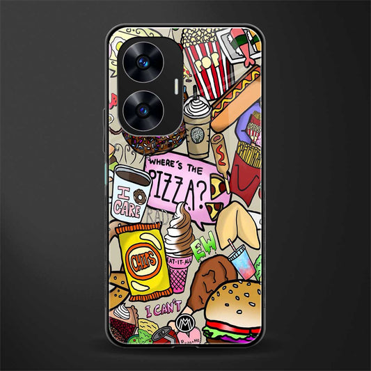 tasty food collage back phone cover | glass case for realme c55