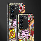 tasty food collage back phone cover | glass case for vivo v27 pro 5g