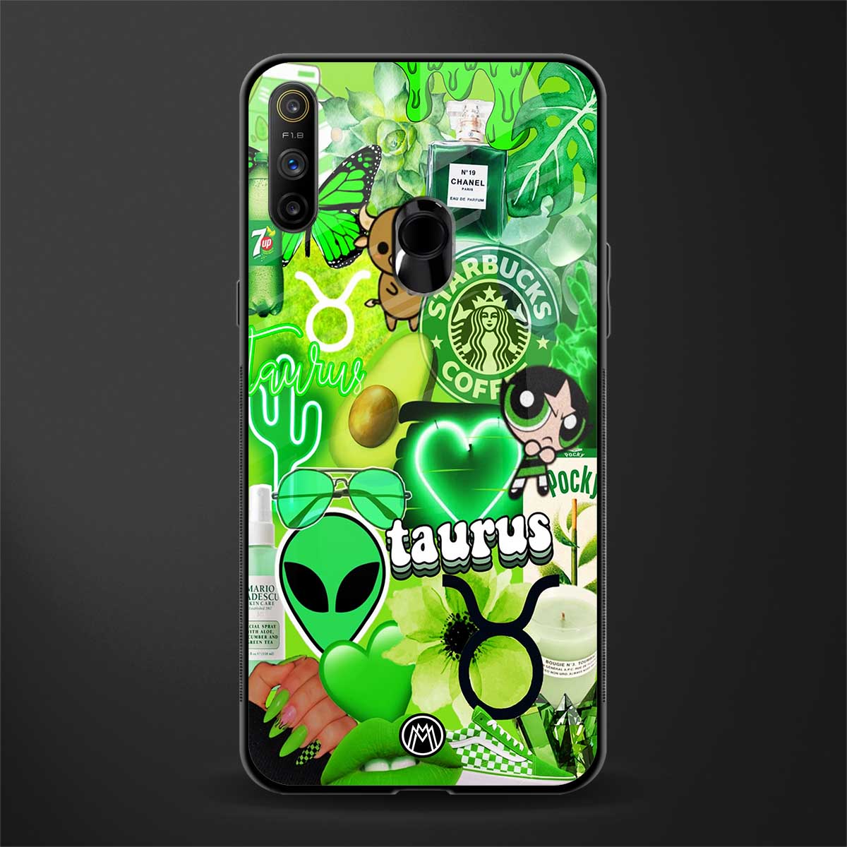 taurus aesthetic collage glass case for realme narzo 10a image