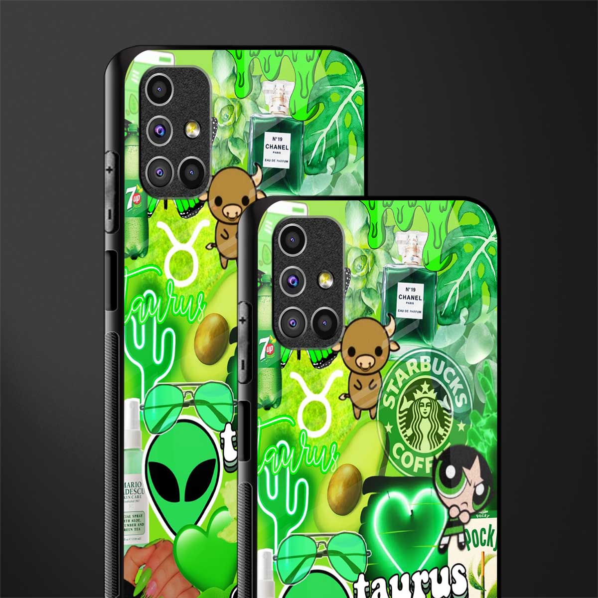 taurus aesthetic collage glass case for samsung galaxy m31s image-2