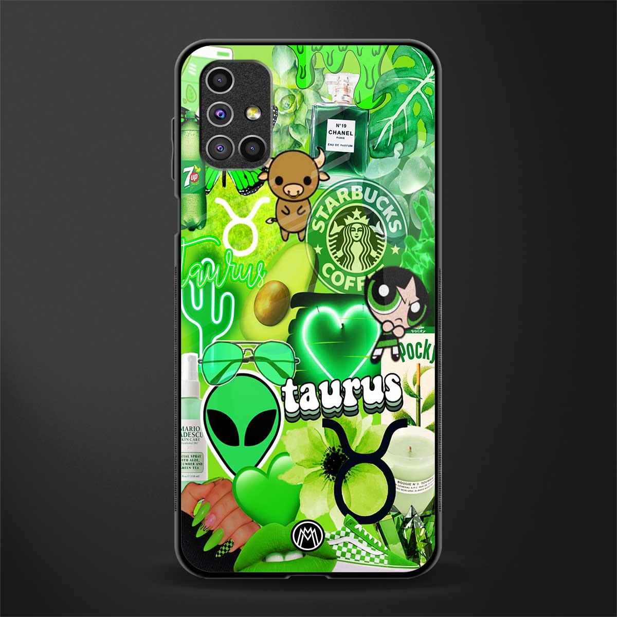 taurus aesthetic collage glass case for samsung galaxy m51 image