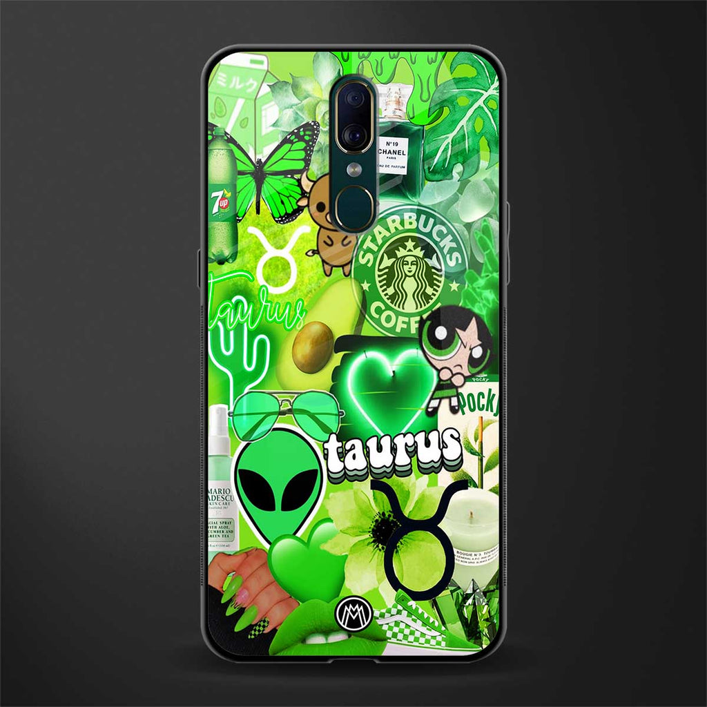 taurus aesthetic collage glass case for oppo a9 image