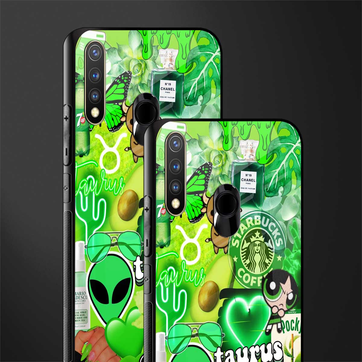 taurus aesthetic collage glass case for vivo y19 image-2