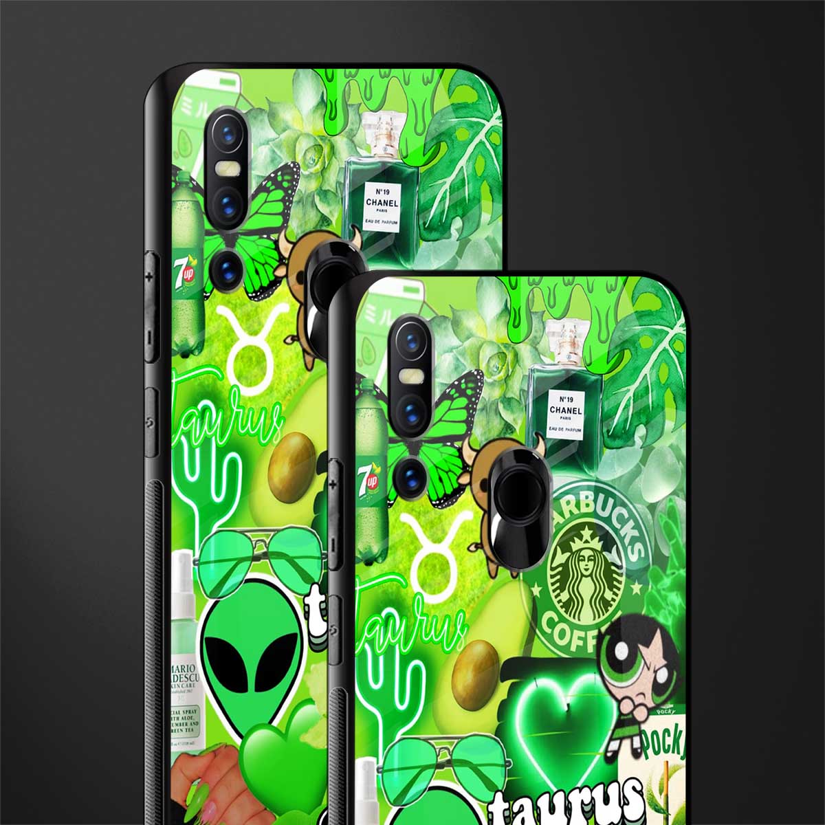 taurus aesthetic collage glass case for vivo v15 image-2