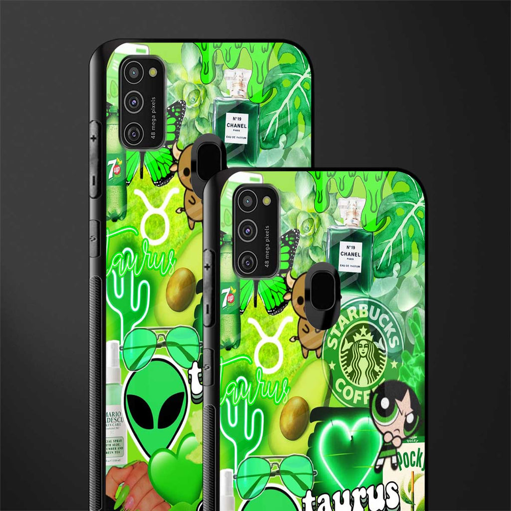 taurus aesthetic collage glass case for samsung galaxy m21 image-2