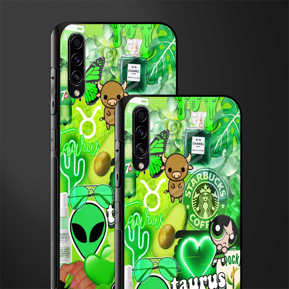taurus aesthetic collage glass case for samsung galaxy a70s image-2