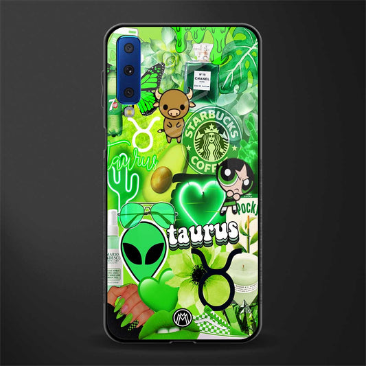 taurus aesthetic collage glass case for samsung galaxy a7 2018 image