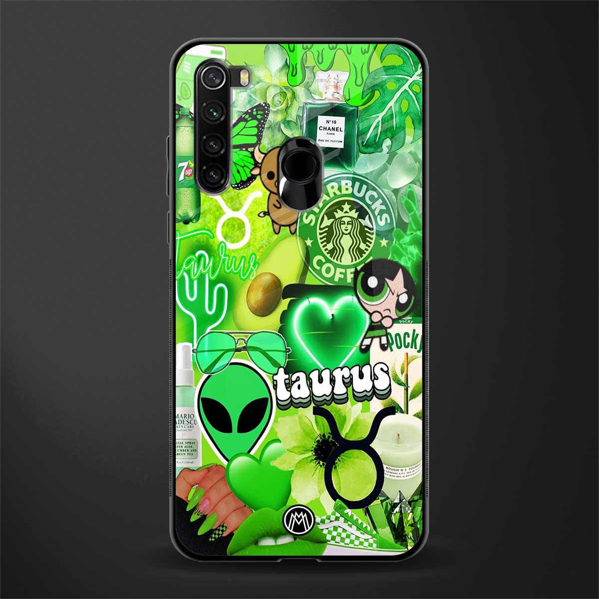 taurus aesthetic collage glass case for redmi note 8 image