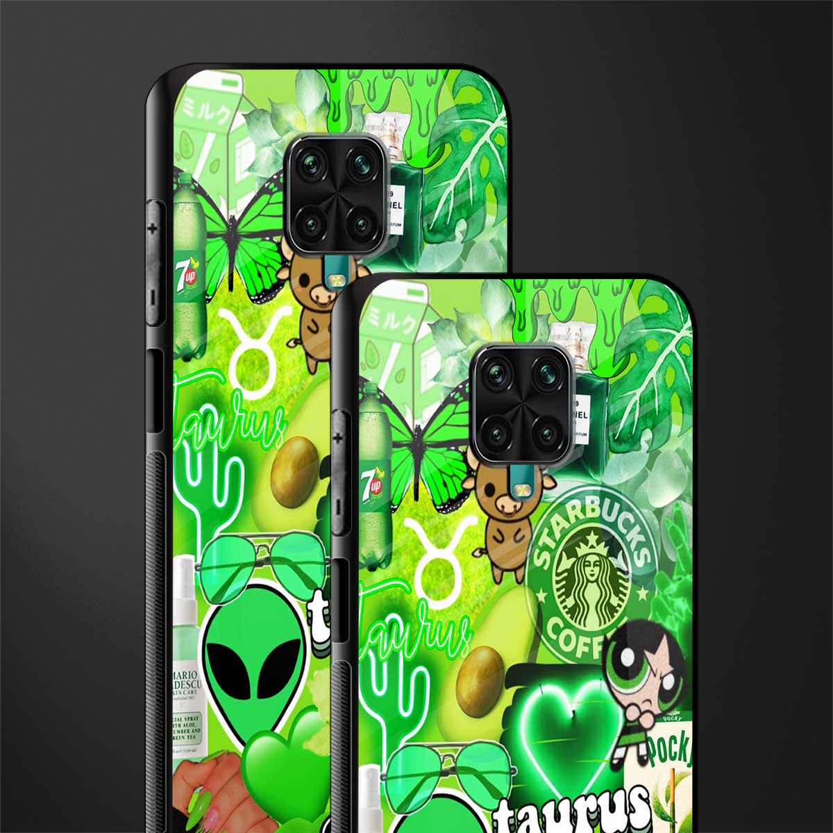 taurus aesthetic collage glass case for redmi note 9 pro image-2