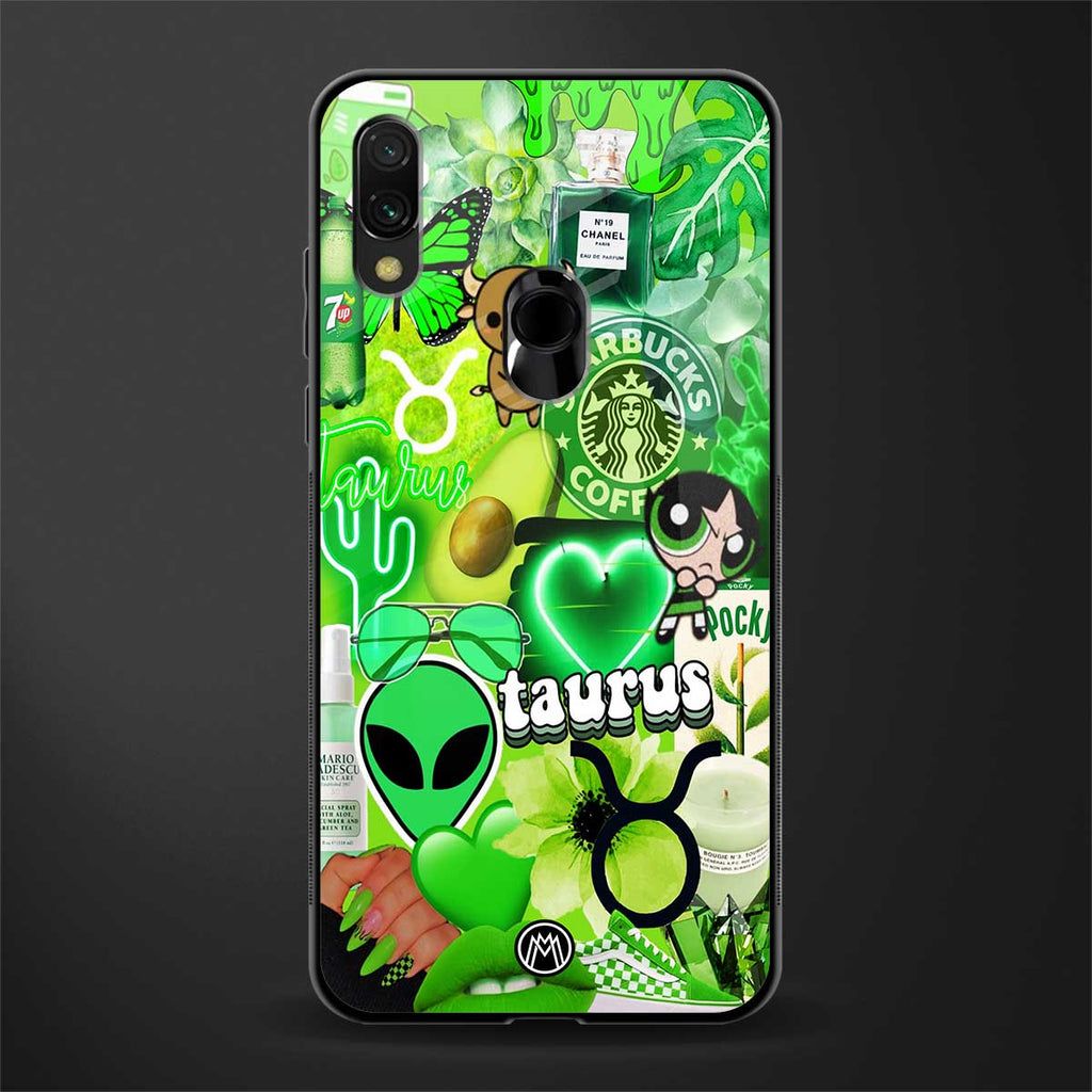 taurus aesthetic collage glass case for redmi 7redmi y3 image