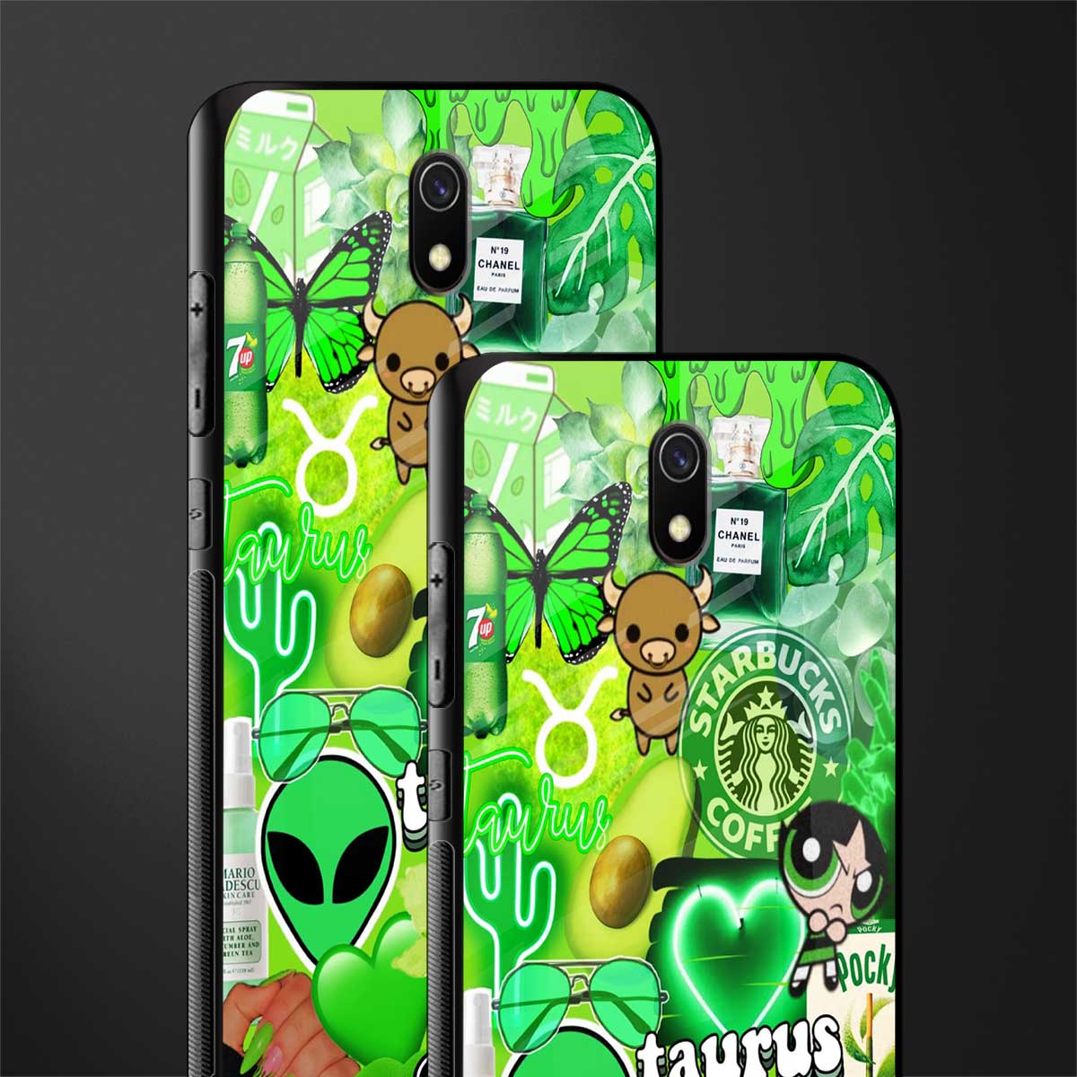 taurus aesthetic collage glass case for redmi 8a image-2