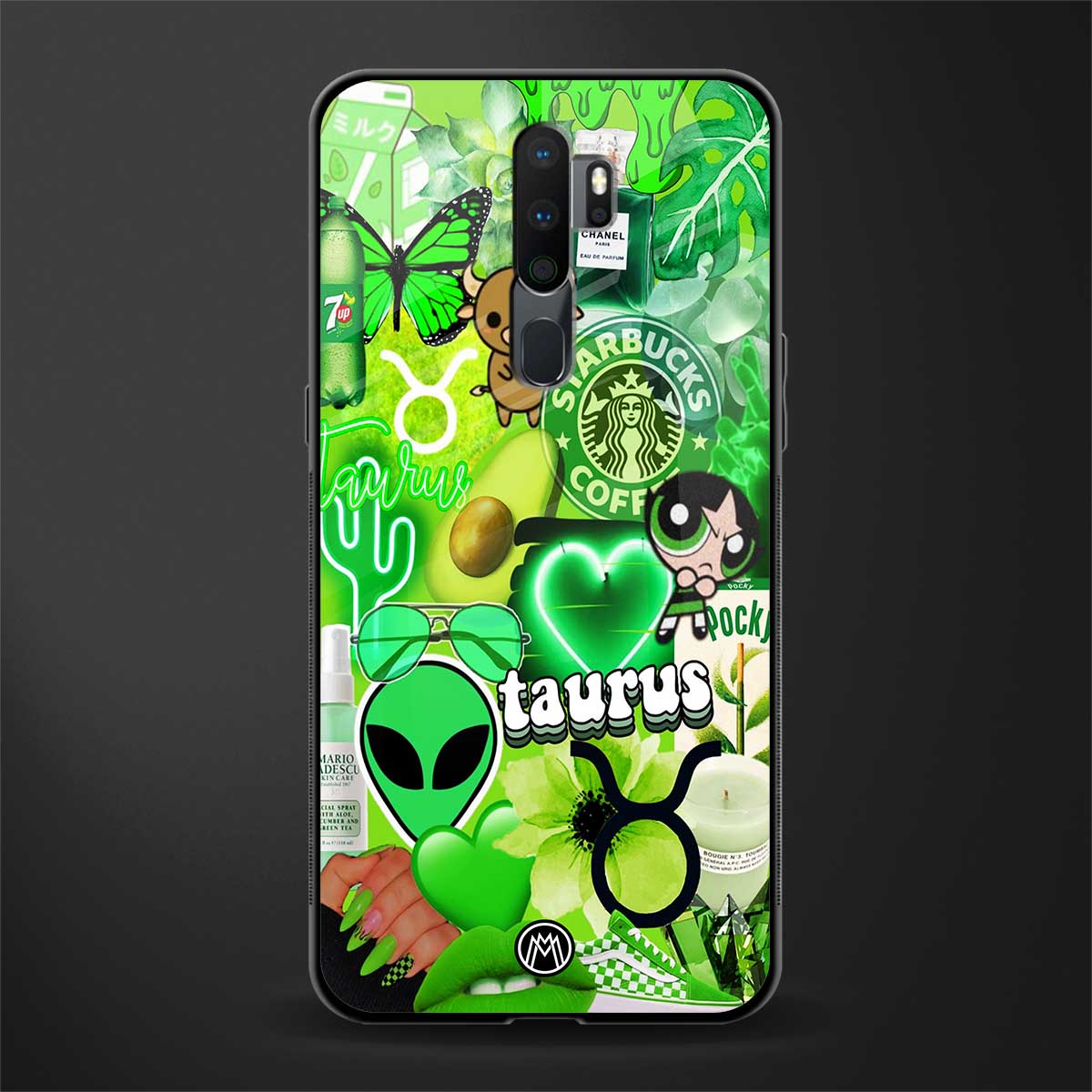 taurus aesthetic collage glass case for oppo a9 2020 image