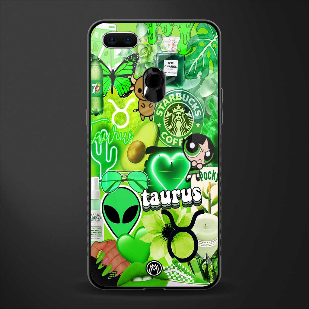 taurus aesthetic collage glass case for oppo a12 image
