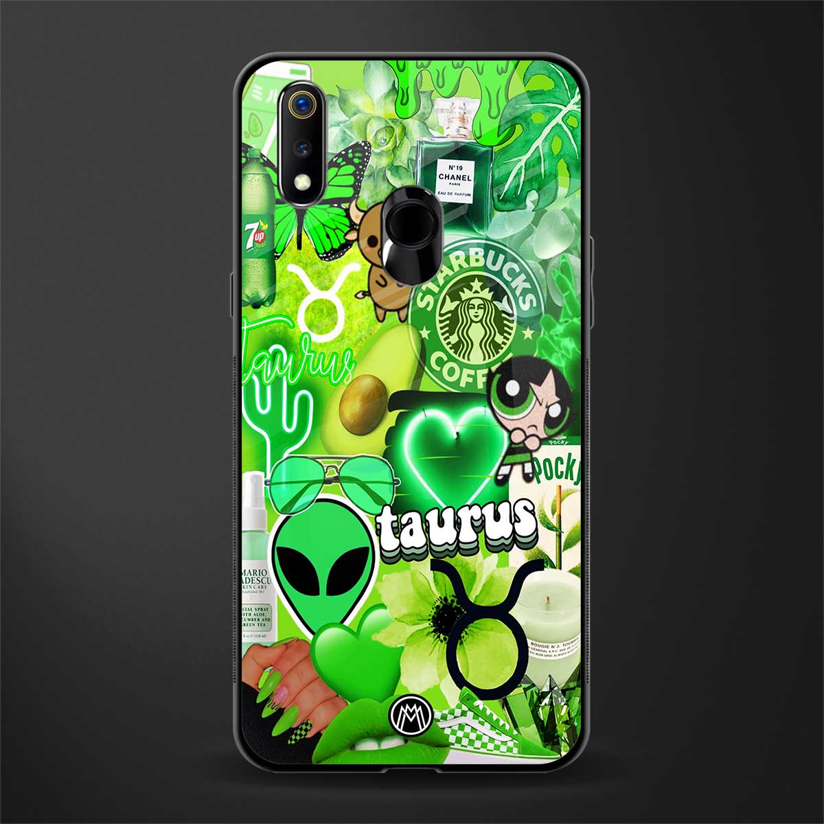 taurus aesthetic collage glass case for realme 3 pro image