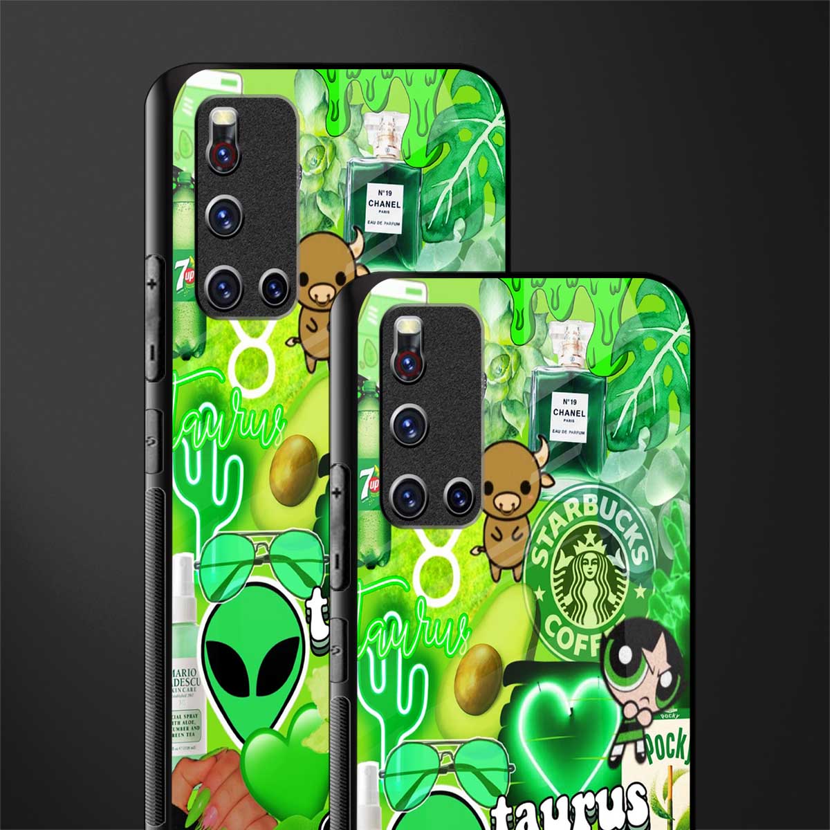 taurus aesthetic collage glass case for vivo v19 image-2