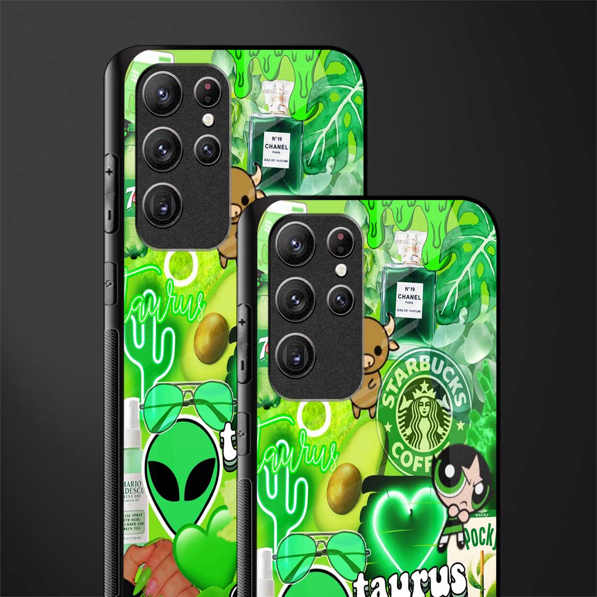 taurus aesthetic collage glass case for samsung galaxy s22 ultra 5g image-2