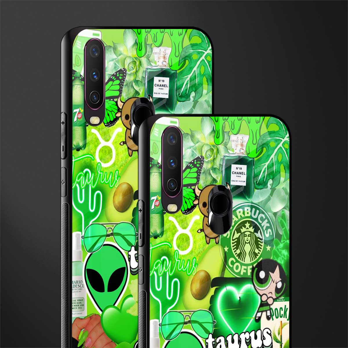 taurus aesthetic collage glass case for vivo y15 image-2