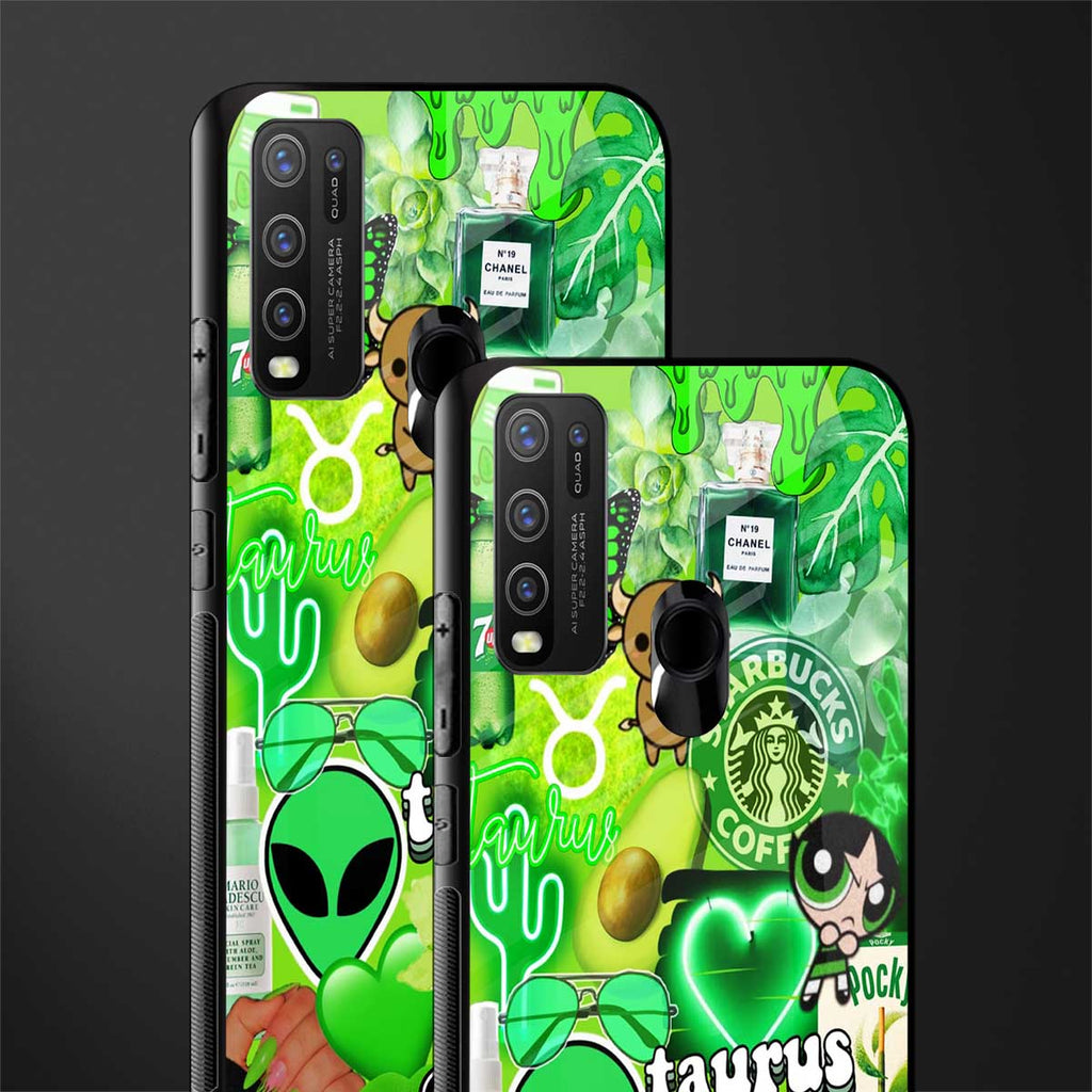 taurus aesthetic collage glass case for vivo y30 image-2