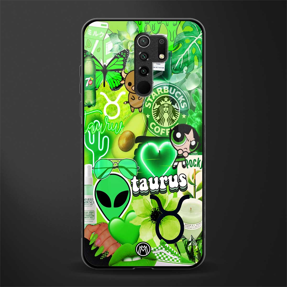 taurus aesthetic collage glass case for redmi 9 prime image