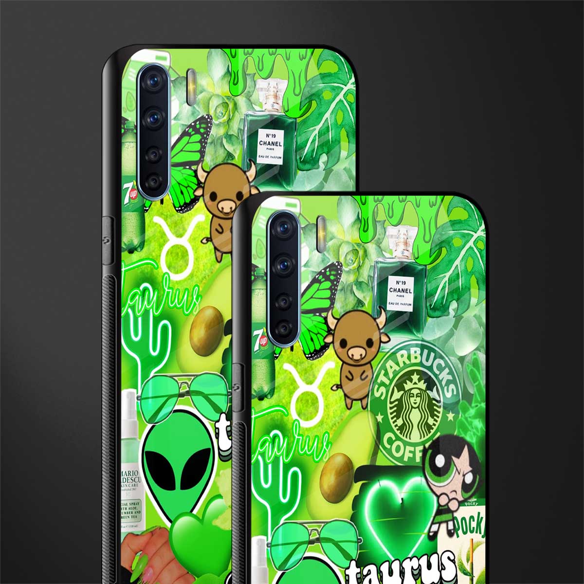 taurus aesthetic collage glass case for oppo f15 image-2