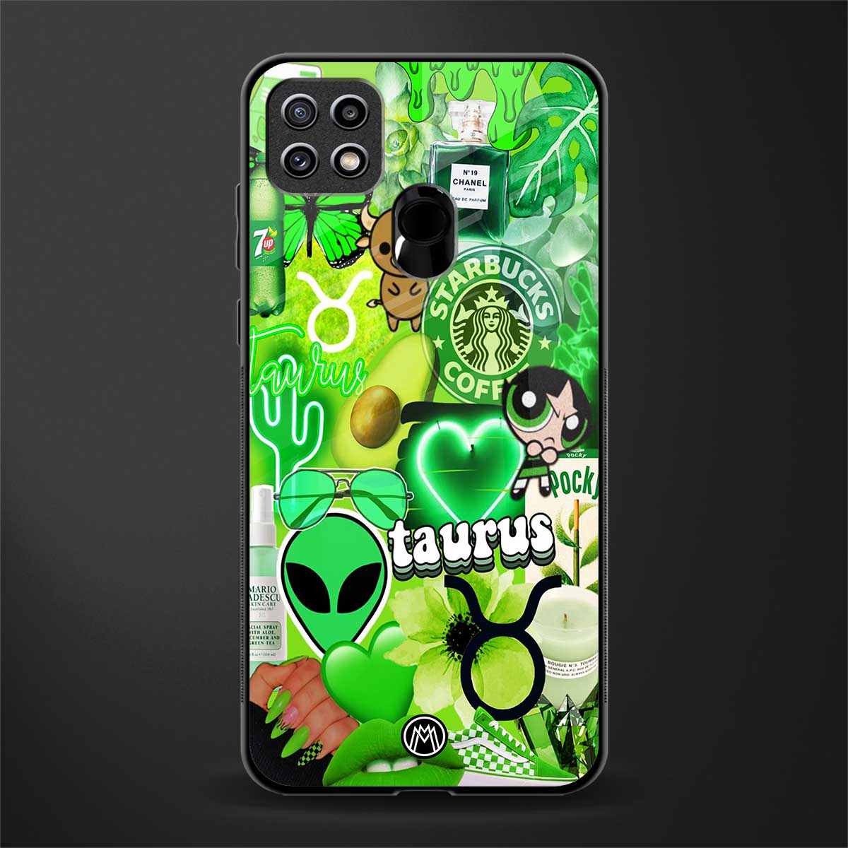 taurus aesthetic collage glass case for oppo a15 image