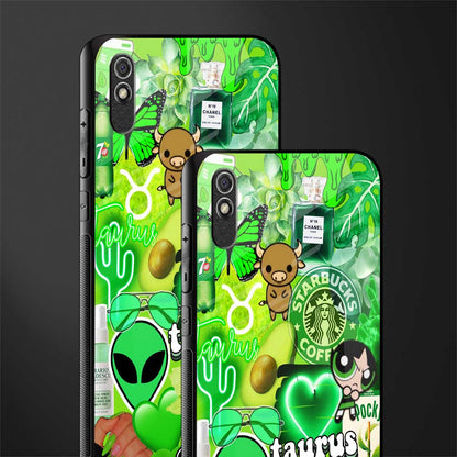 taurus aesthetic collage glass case for redmi 9i image-2
