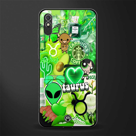 taurus aesthetic collage glass case for redmi 9i image
