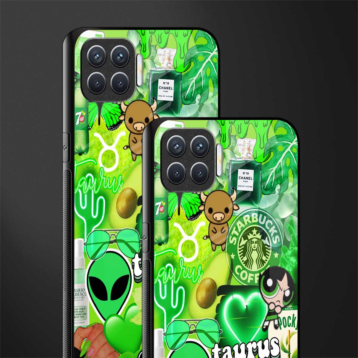 taurus aesthetic collage glass case for oppo f17 pro image-2