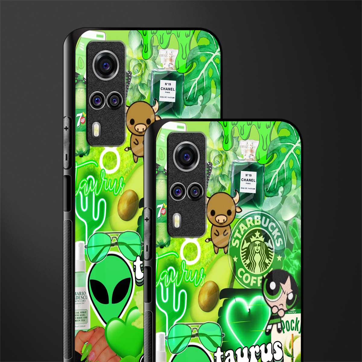 taurus aesthetic collage glass case for vivo y51a image-2