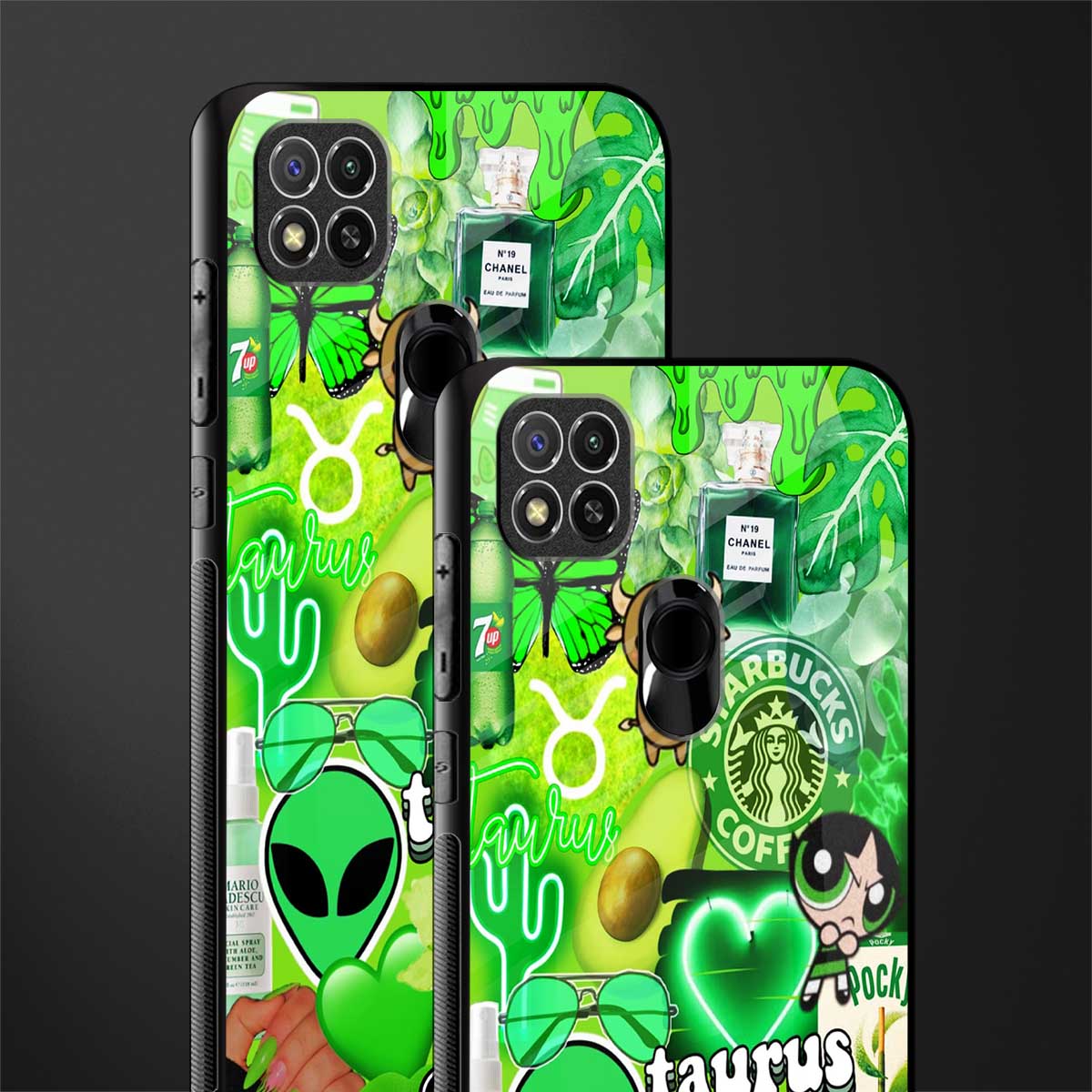taurus aesthetic collage glass case for redmi 9c image-2