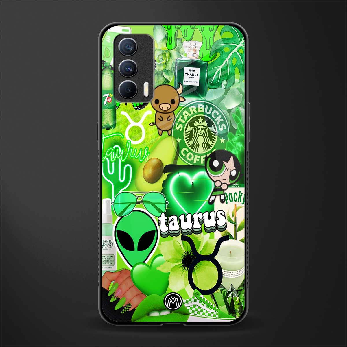taurus aesthetic collage glass case for realme x7 image