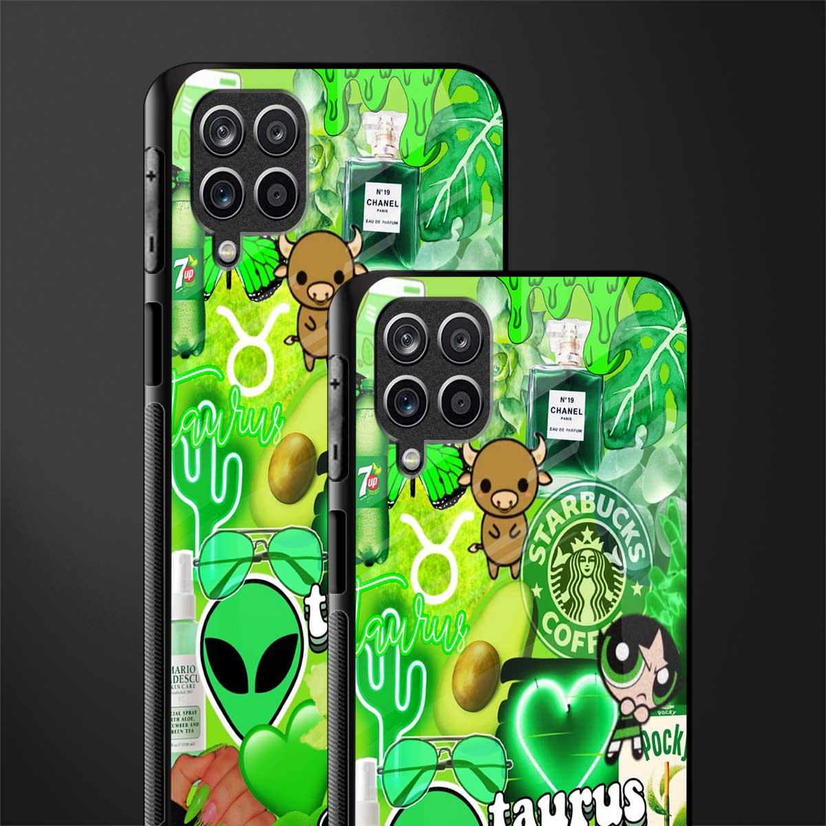 taurus aesthetic collage glass case for samsung galaxy f12 image-2