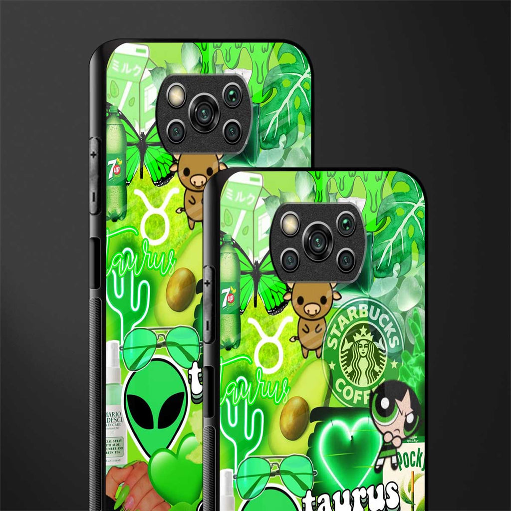 taurus aesthetic collage glass case for poco x3 pro image-2