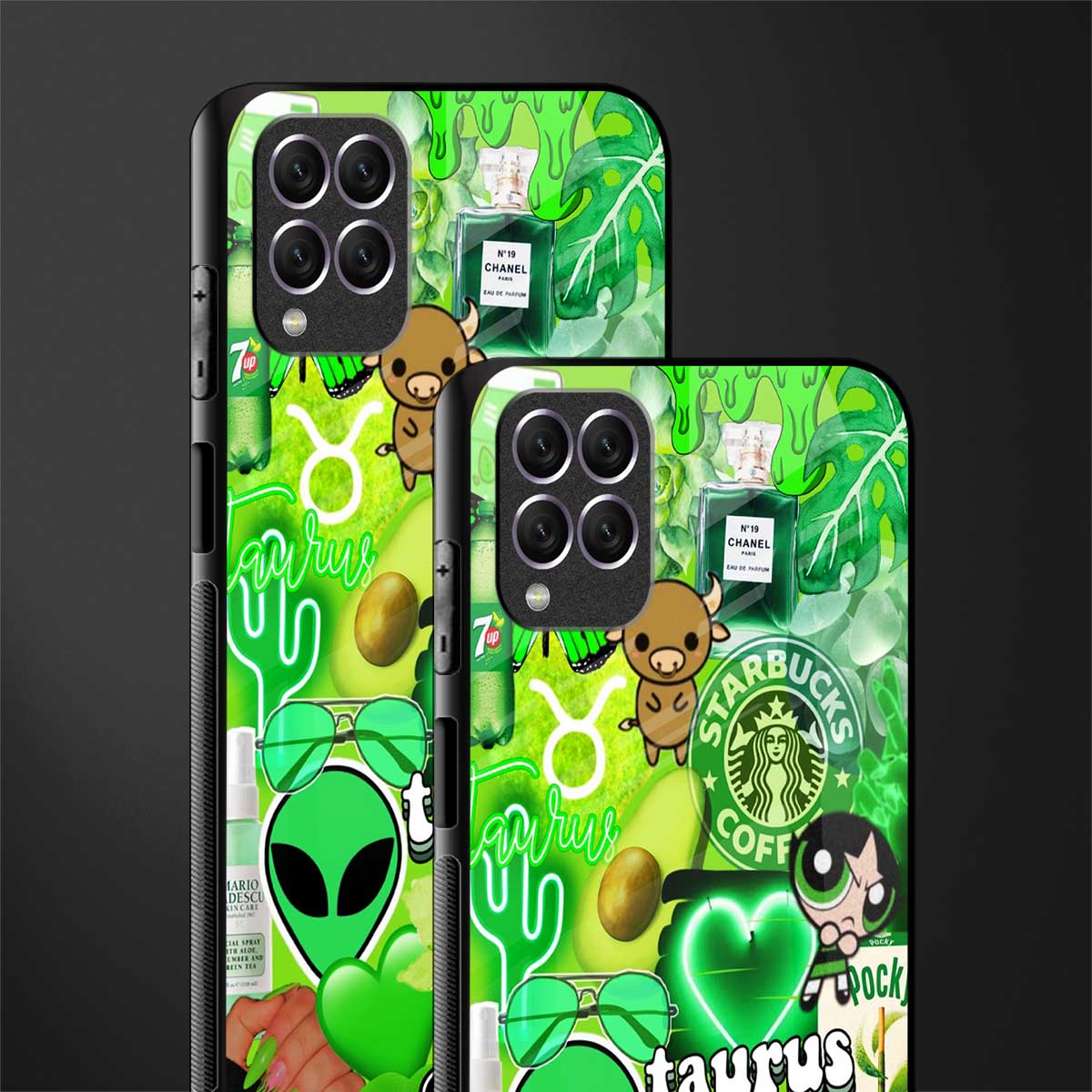 taurus aesthetic collage glass case for samsung galaxy f62 image-2